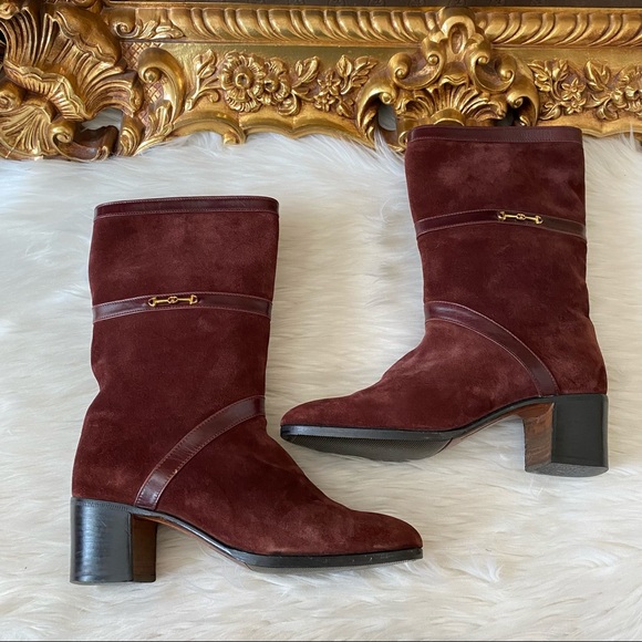 Gucci Vintage Slouchy Suede Leather Boots - Picture 5 of 16